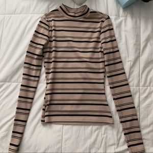 Striped turtleneck top